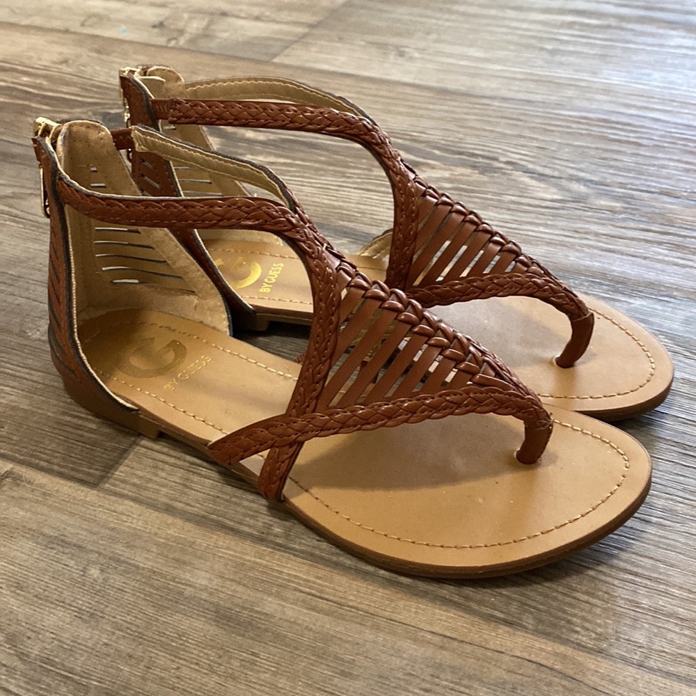 By Guess Brown Gladiator Boho Sandals Size 6 - Picture 2 of 6